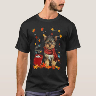 T-shirt Yorkshire Terrier  Fall  Chocolate  Hot   Dog
