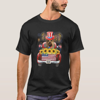 T-shirt Yorkshire Terrier Feu d'artifice Tournesol Amériqu
