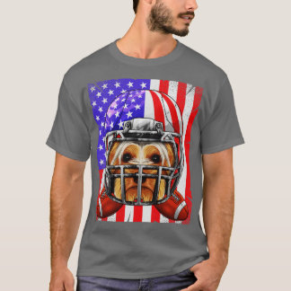 T-shirt Yorkshire Terrier Football américain USA Drapeau M