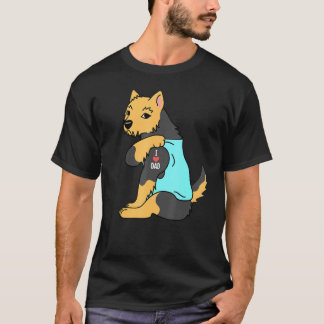 T-shirt Yorkshire Terrier I Love Papa Chien