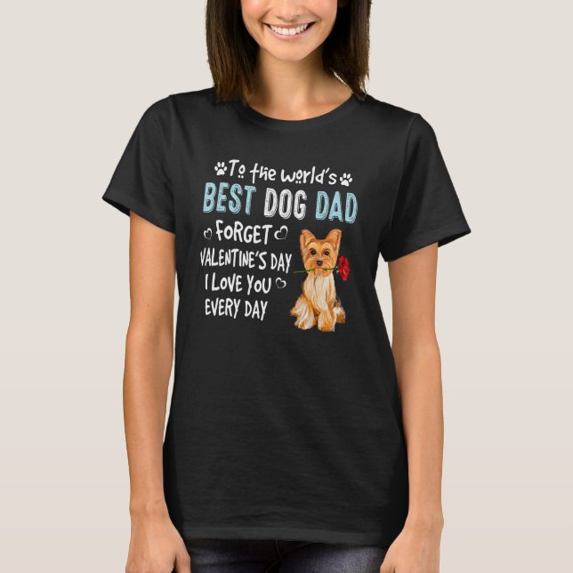 T-shirt Yorkshire Terrier Meilleur Chien Papa Valentines D (Devant)