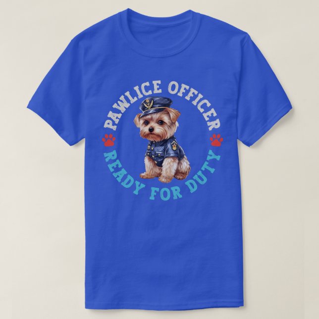 T-shirt Yorkshire Terrier Pawlice Officier (Design devant)