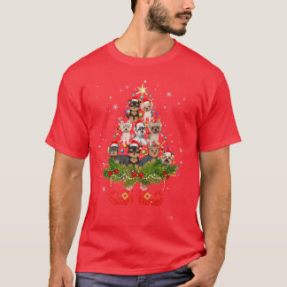 T-shirt Yorkshire Terrier sapin de Noël illuminent Chien P