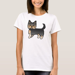 T-shirt Yorkshire Terrier Yorkie de bande dessinée noir et