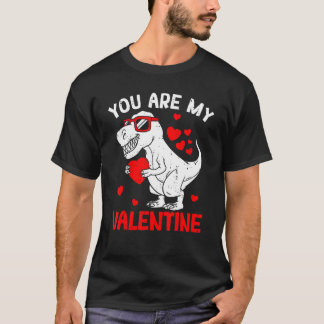T-shirt You Are My Valentine Dinosaur Rex Retro Valentine'