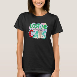 T-shirt You Lost Me I Don't Like Cats Graphic Patchwork