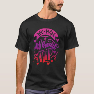 T-shirt You Make My Heart Flip Gymnastics Valentine's Day