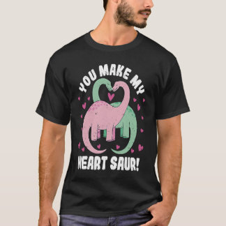 T-shirt You Make My Heart Saur Cute Dinosaur Valentine's D