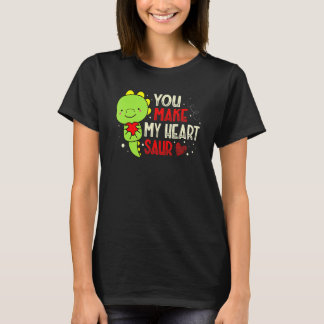 T-shirt You Make My Heart Saur Dinosaur Lover Valentines D