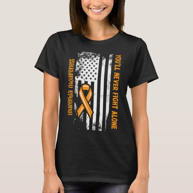 T-shirt You'll Never Fight Alone Blood Cancer Leukemia Awa (Devant)