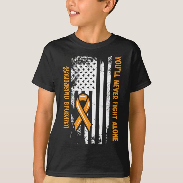T-shirt You'll Never Fight Alone Blood Cancer Leukemia Awa (Devant)