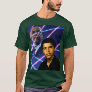 T-shirt Young Barack Obama School Photo laser