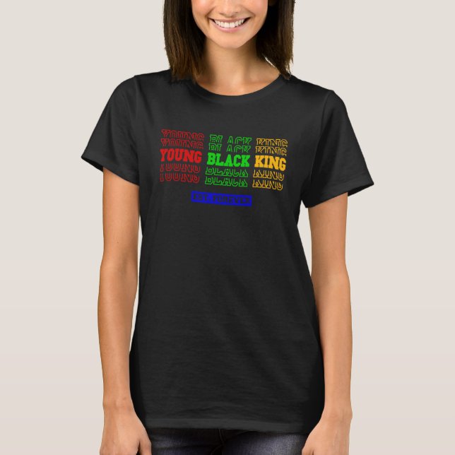 T-shirt Young Black King Black History (Devant)