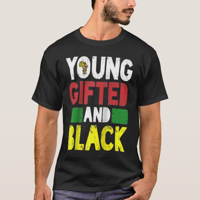 T-shirt Young ed And Black African Pride Black History Mon (Devant)