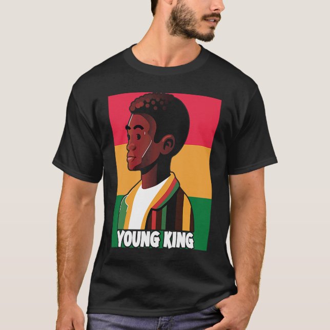T-shirt Young King Black Youth Black Excellence Black Pri  (Devant)