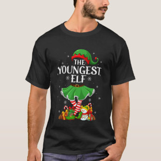 T-shirt Youngest Elf Christmas Family Elf Squad Xmas Girls