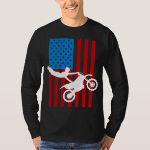 T-shirt Youth Motorcycle USA Drapeau Dirt Vélo Racing Kids