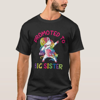 T-shirt Youth Promoted to Big sister dabbing unicorn toddl