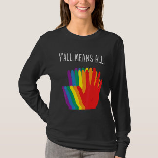 T-shirt Yu2019all Signifie Tous Coeurs Arc-En-Ciel Drapeau