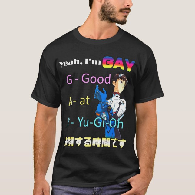 T-shirt YuGiOh ! Ouais, Je GAY Muto Yugi Yugi là Katsuya A (Devant)