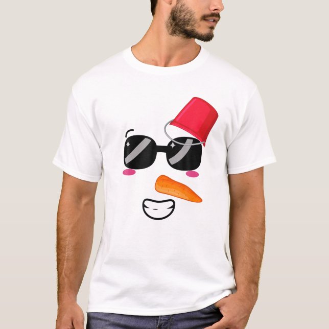 T-shirt Yukidaruma Snowman Face Avec Carotte I Kawaii Anim (Devant)