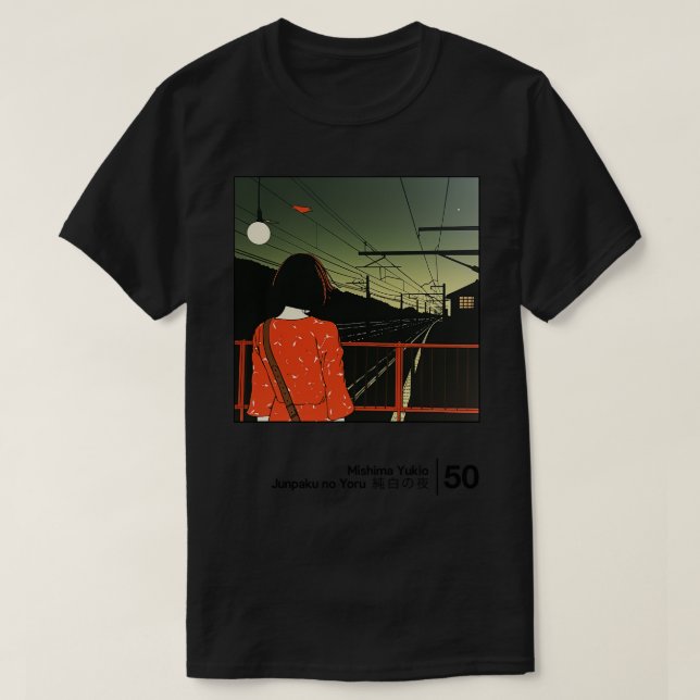 T-shirt Yukio Mishima Junpaku no Yoru Graphi Style Minimal (Design devant)