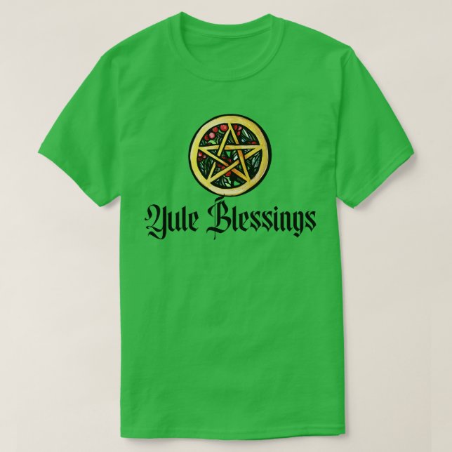 T-shirt Yule Blessures Pentacle Berries (Design devant)