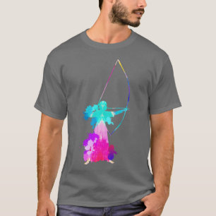 T-shirt Yumi Bow Silhouette Kyudo Tir à l'arc japonais Lon
