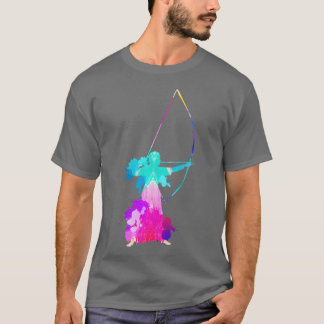 T-shirt Yumi Bow Silhouette Kyudo Tir à l'arc japonais Lon