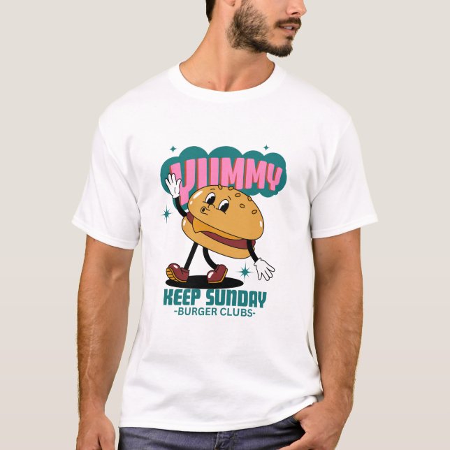 T-shirt Yummy burger club (Devant)