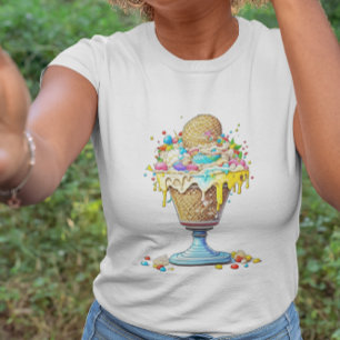 T-shirt Yummy Whimsical Glace Cream Sundae