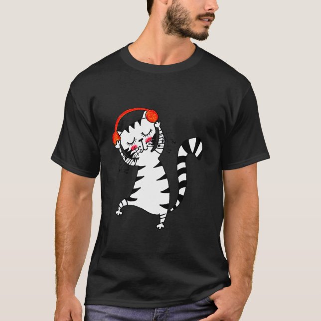 T-shirt Yuna Cat Jouit Du Beat Avec Son Nouveau Casque (Devant)