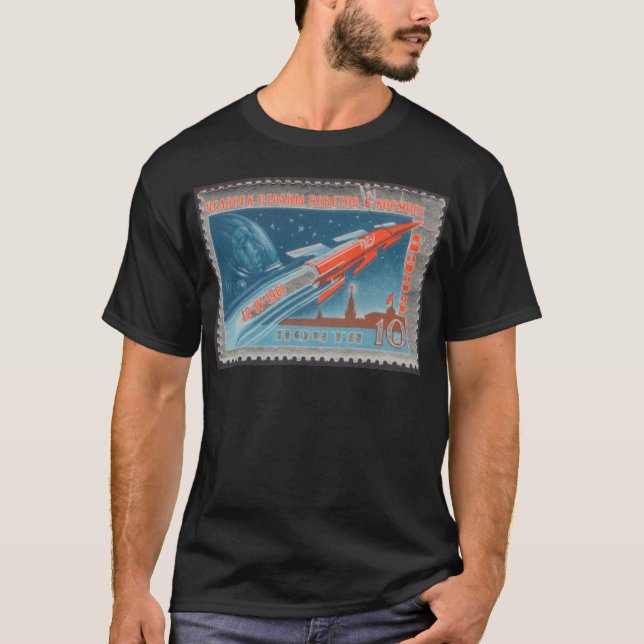 T-shirt Yuri Gagarin Vostok 1 est le ęr homme dans (Devant)