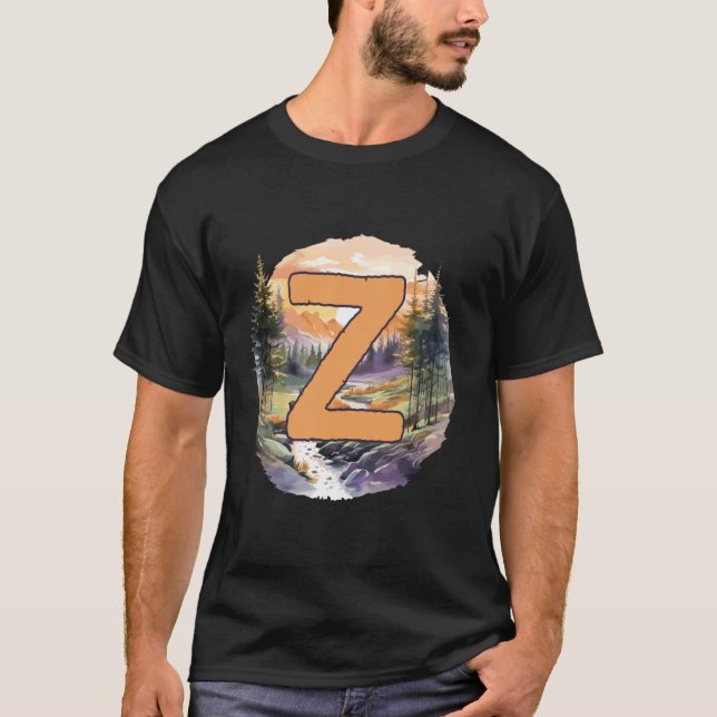 T-shirt Z Big Letter Forest Wild Trek Randonnée (Devant)