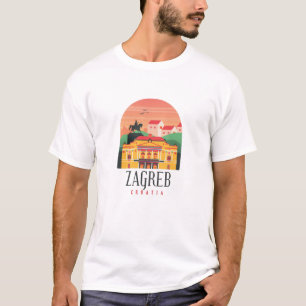 T-shirt Zagreb Croatie Voyage dans les Balkans Vintages