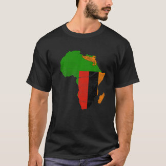 T-shirt Zambia Flag Africa Continent Silhouette Gift for Z