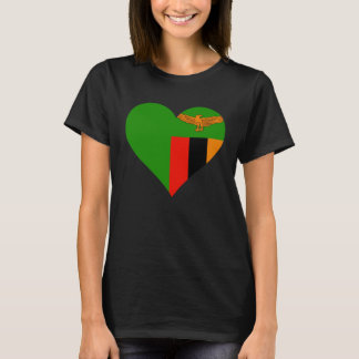T-shirt Zambia Flag Heart Zambia  Love Zambia
