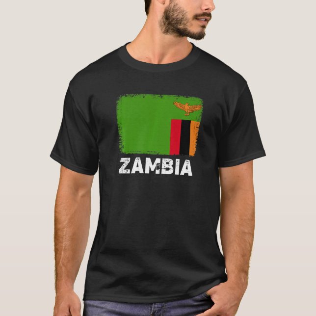 T-shirt Zambia Flag  Support Zambian People Women Men (Devant)