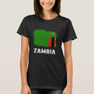 T-shirt Zambia Flag Zambian Roots Vintage Zambian Pride He