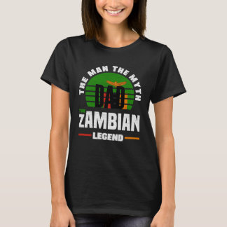 T-shirt Zambie Zambie Fête des pères du drapeau zambien