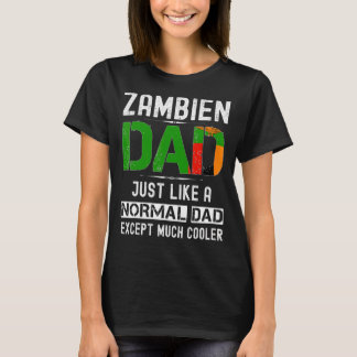 T-shirt Zambien Papa Fête des pères Zambie Drapeau Hommes 