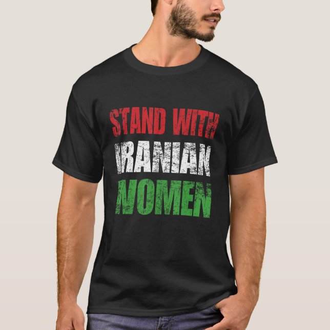 T-shirt Zan Zendegi Azadi Perse Femme Vie Liberté Main (Devant)