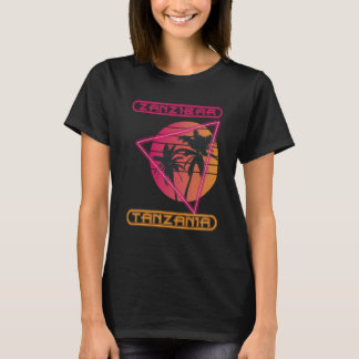 T-shirt Zanzibar Tanzanie Rétro Palmier Océan Vacances S