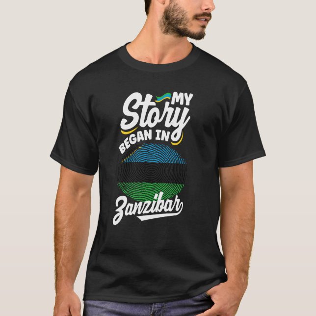 T-shirt Zanzibar Zanzibari Zanzibar Drapeau Mon histoire a (Devant)
