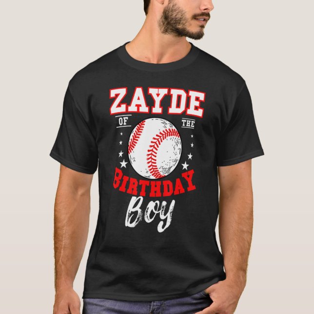 T-shirt Zayde De L'Anniversaire Boy Baseball Thème Anniver (Devant)