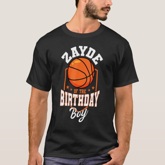 T-shirt Zayde Of The Birthday Boy Basketball Thème Anniver (Devant)