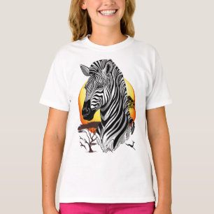 T-shirt Zebra African Savanna Wild Animal