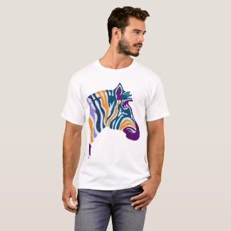 T-shirt Zebra Colorée Pop Art