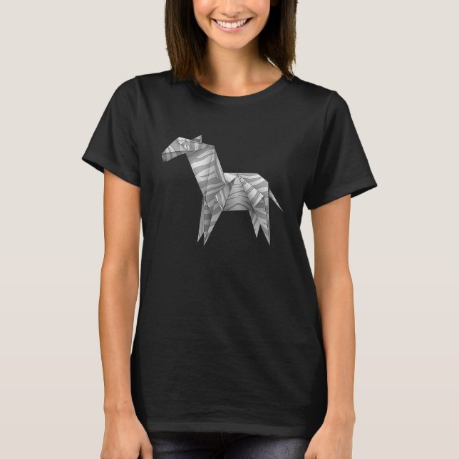 T-shirt Zebra  Cute Origami Zebra (Devant)