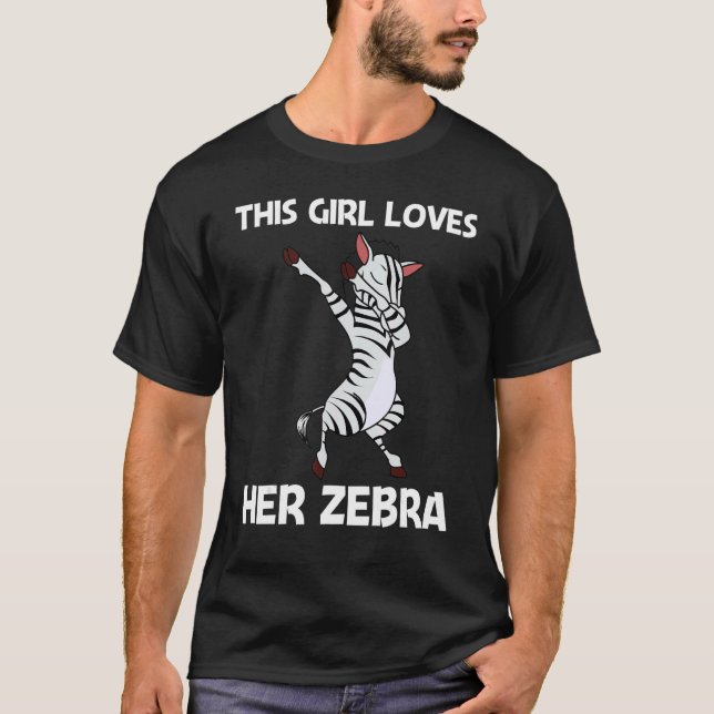 T-shirt Zebra For Girls Kids African Zoo Animal (Devant)
